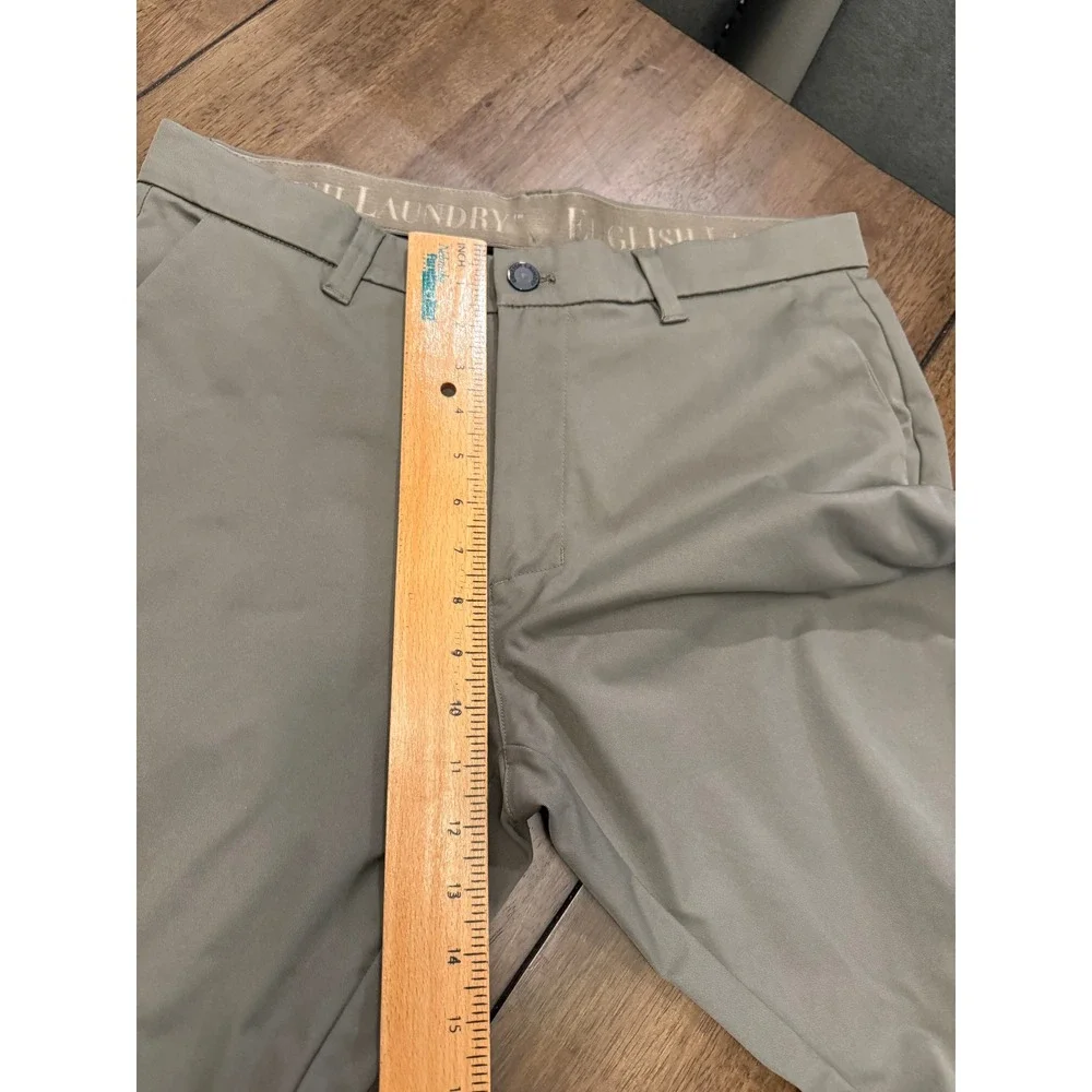 English Laundry Men Tech Pant 32x32 Olive Green Khaki Chino Performance Trousers